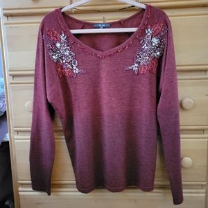 2/$20 Miss Me maroon sweater